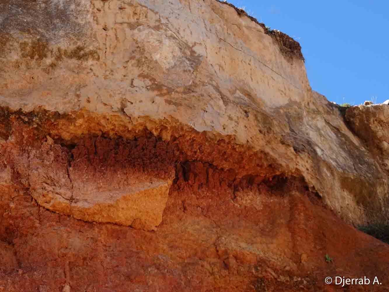 ‘Terra rossa’ ou argile de décarbonatation (vue rapprochée). Région de Sétif, Algérie.